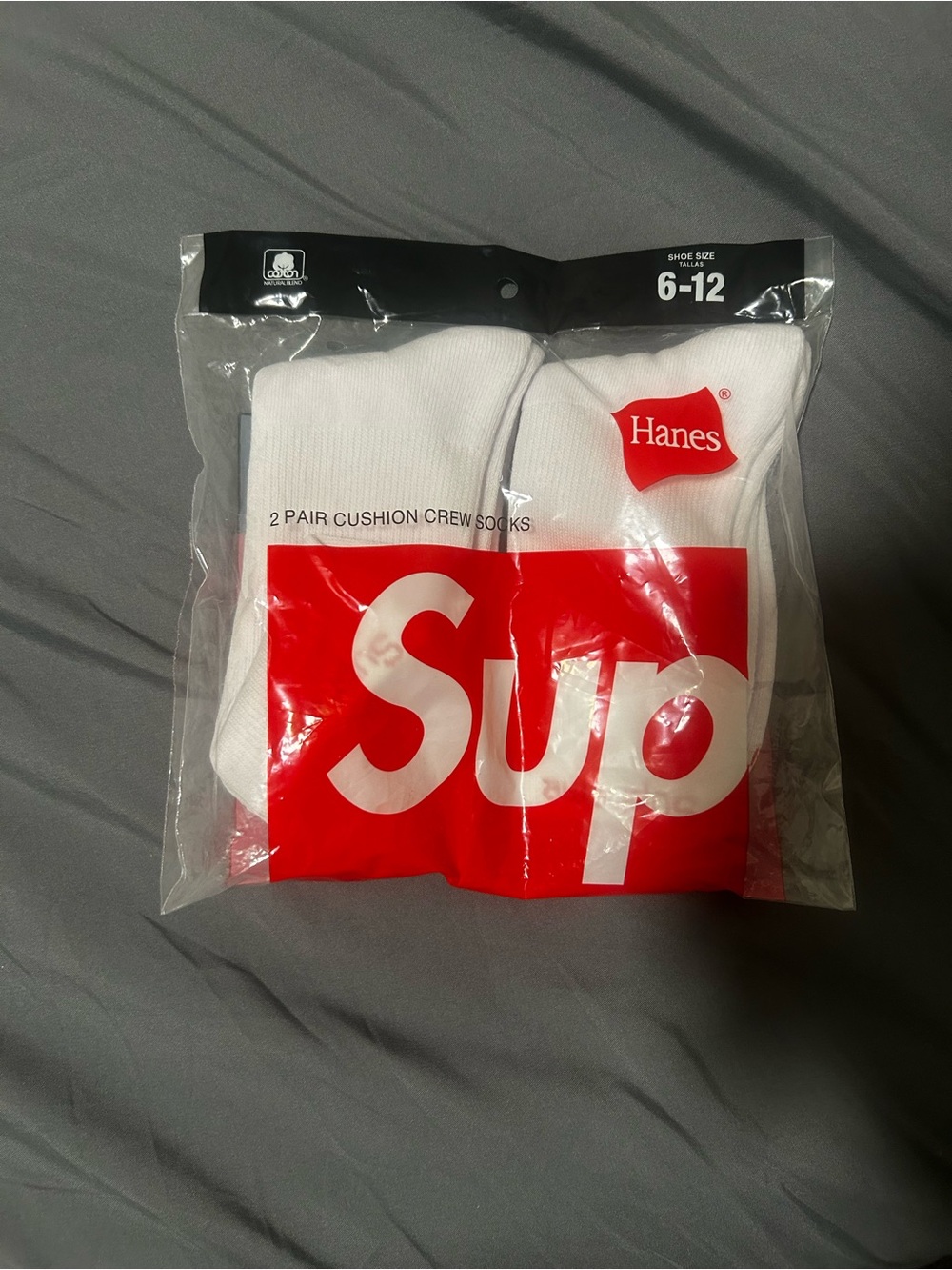 Hanes White Cushion Crew Socks - 2 Pack